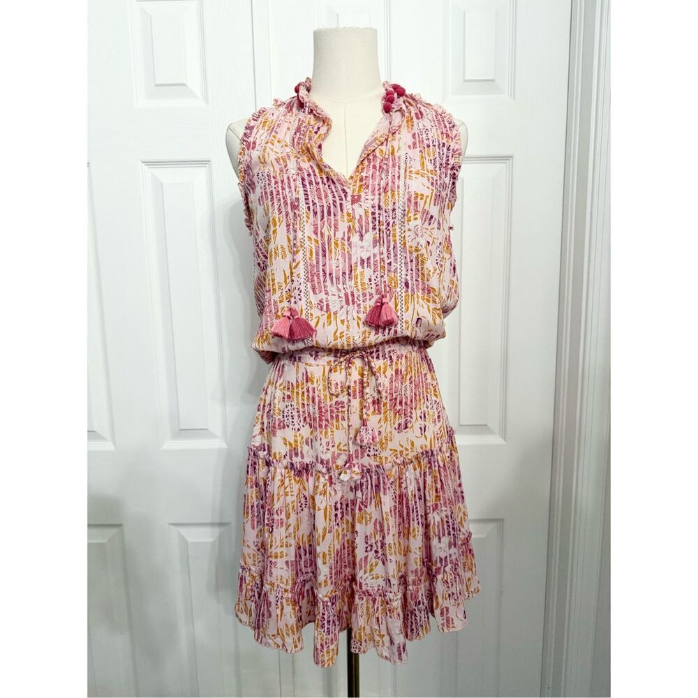 Poupette St Barth Womens Pink Floral Clara Mini Dress Small‎